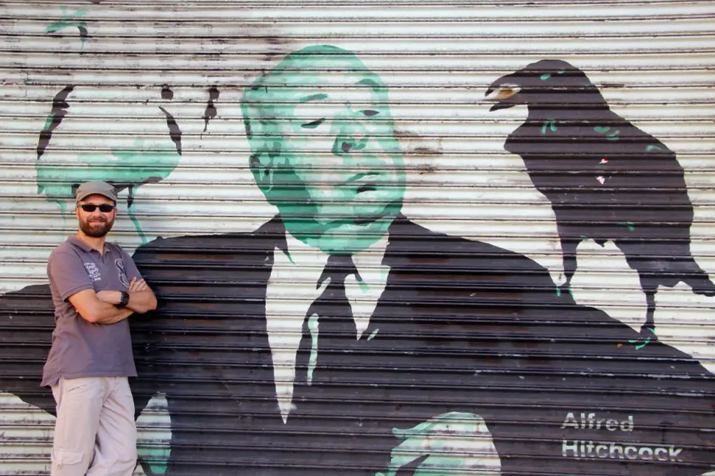 Alfred Hitchcock ziert auch eine Garagenwand auf dem Hollywood Boulevard
