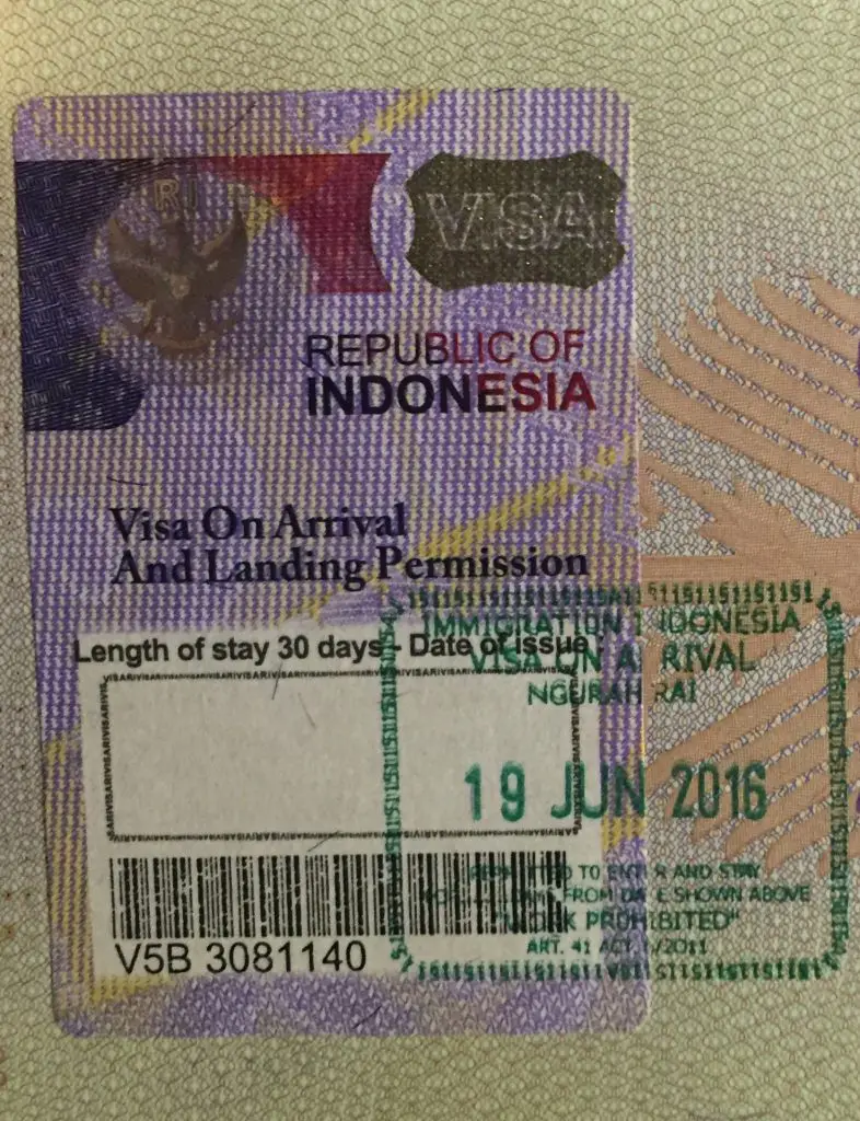 Nur das kostenpflichtige "Visa on Arrival" ist in Indonesien überhaupt verlängerbar.