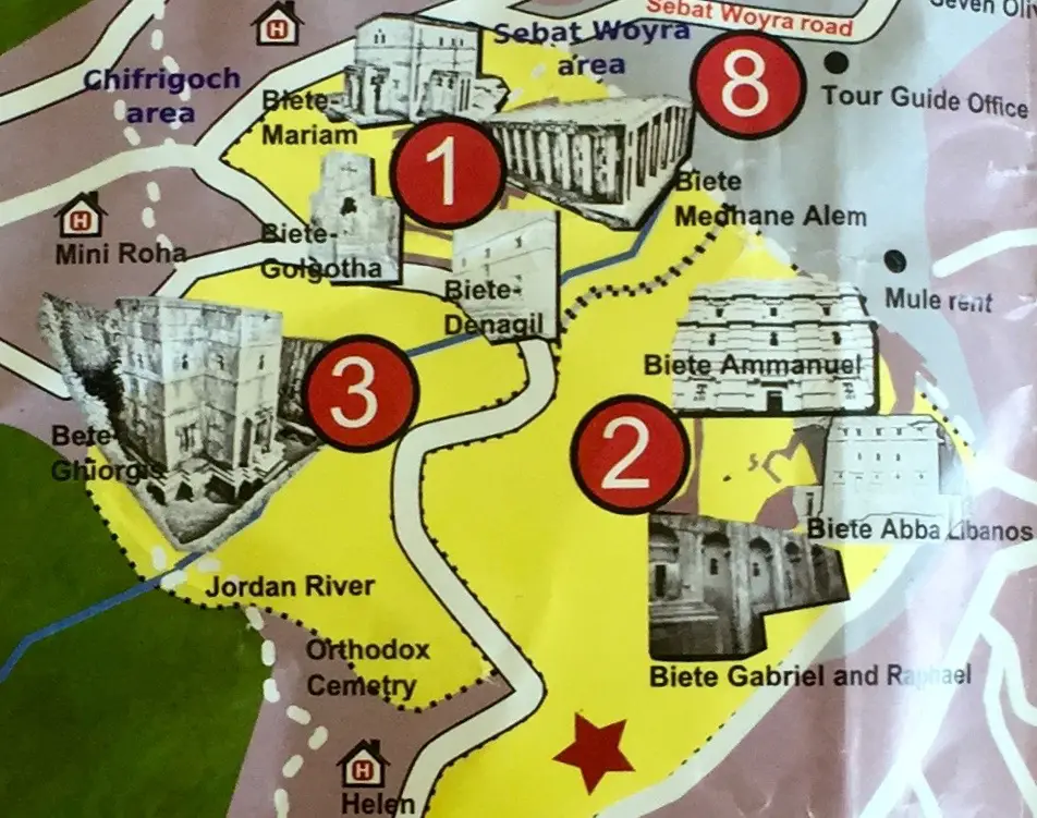 Lageplan von Lalibela