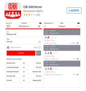 Handy-App DB Mitfahrer