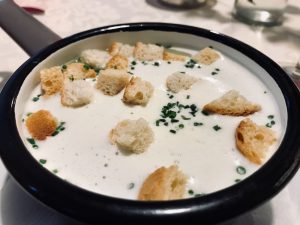 Spargelcremesuppe mit Croutons Hotel Pension Plasch