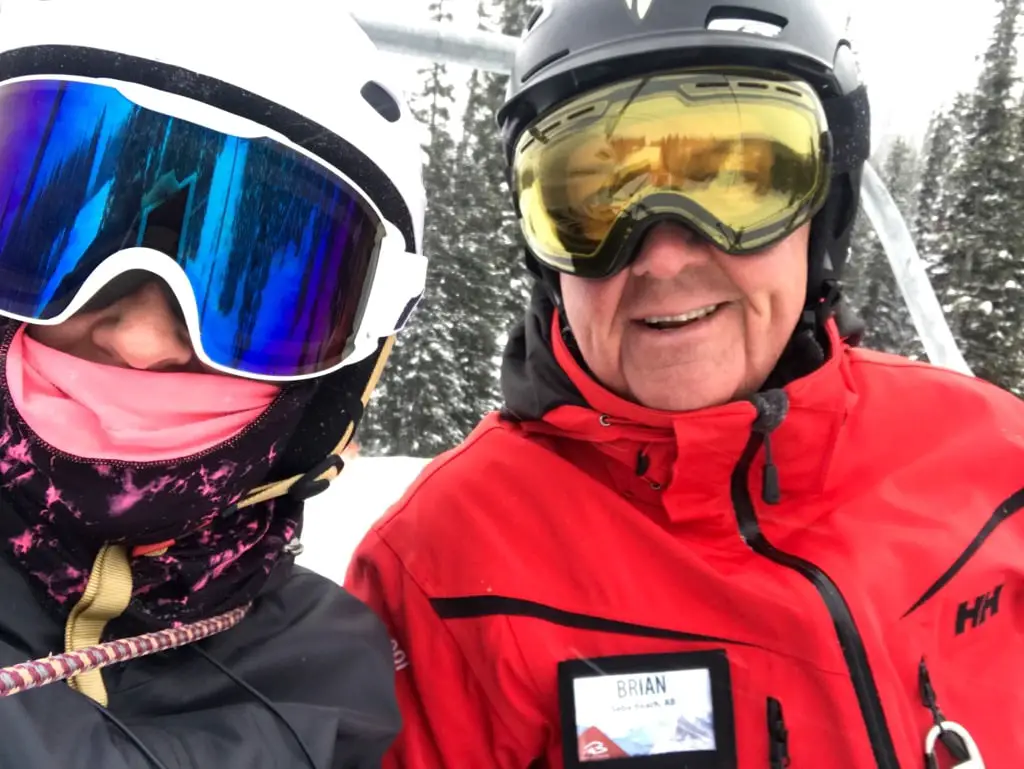 Claudia und Skilehrer Roger Marmot Basin