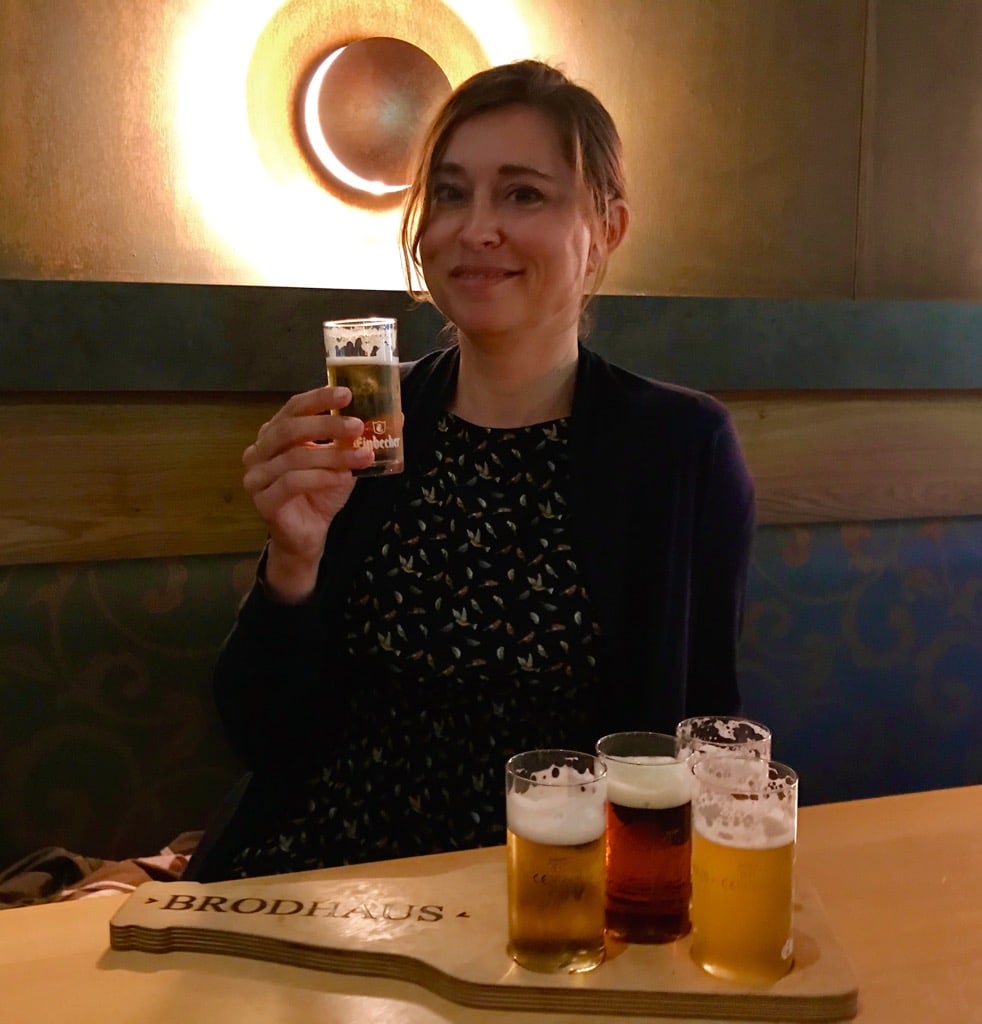 Claudia beim Bier-Tasting im Brodhaus Einbeck