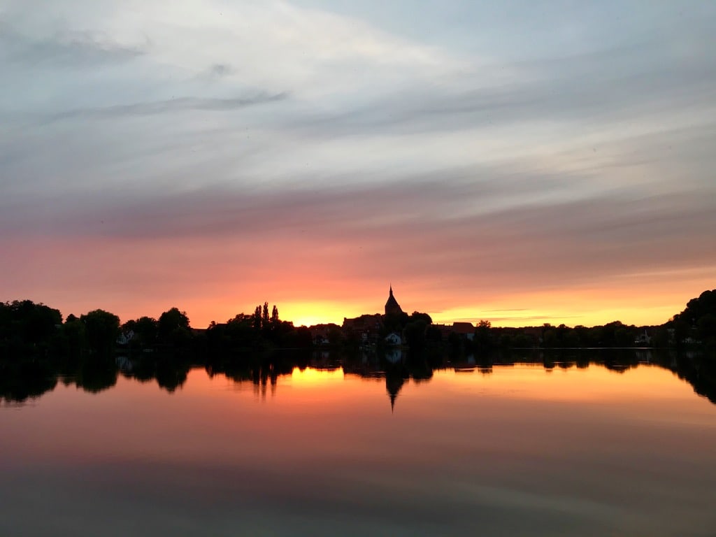 Sonnenuntergang überm Schulsee in Mölln