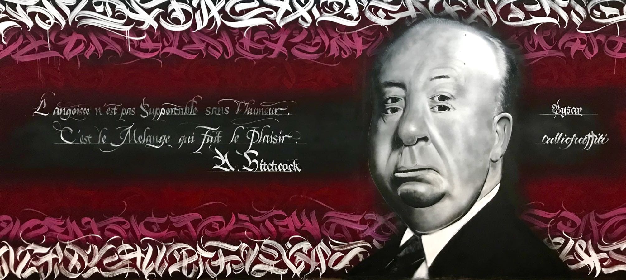 Mural von Alfred Hitchcock von Calligraffiti