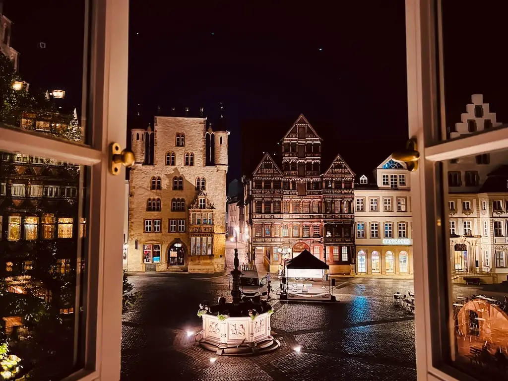 Marktplatz Hildesheim bei Nacht
