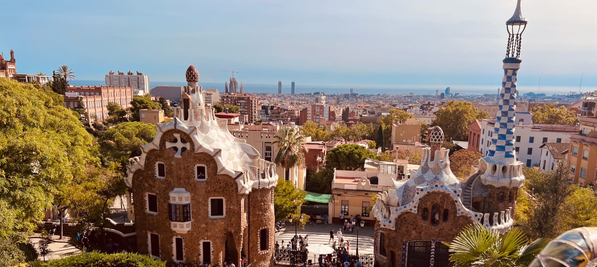 Blick auf Barcelona vom Parc Güel aus