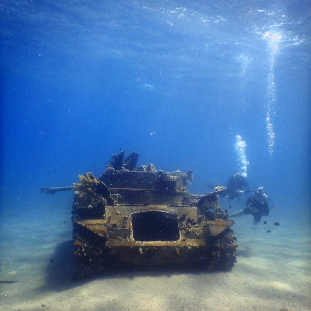 Panzer in der Tala Bay am Golf von Aqaba