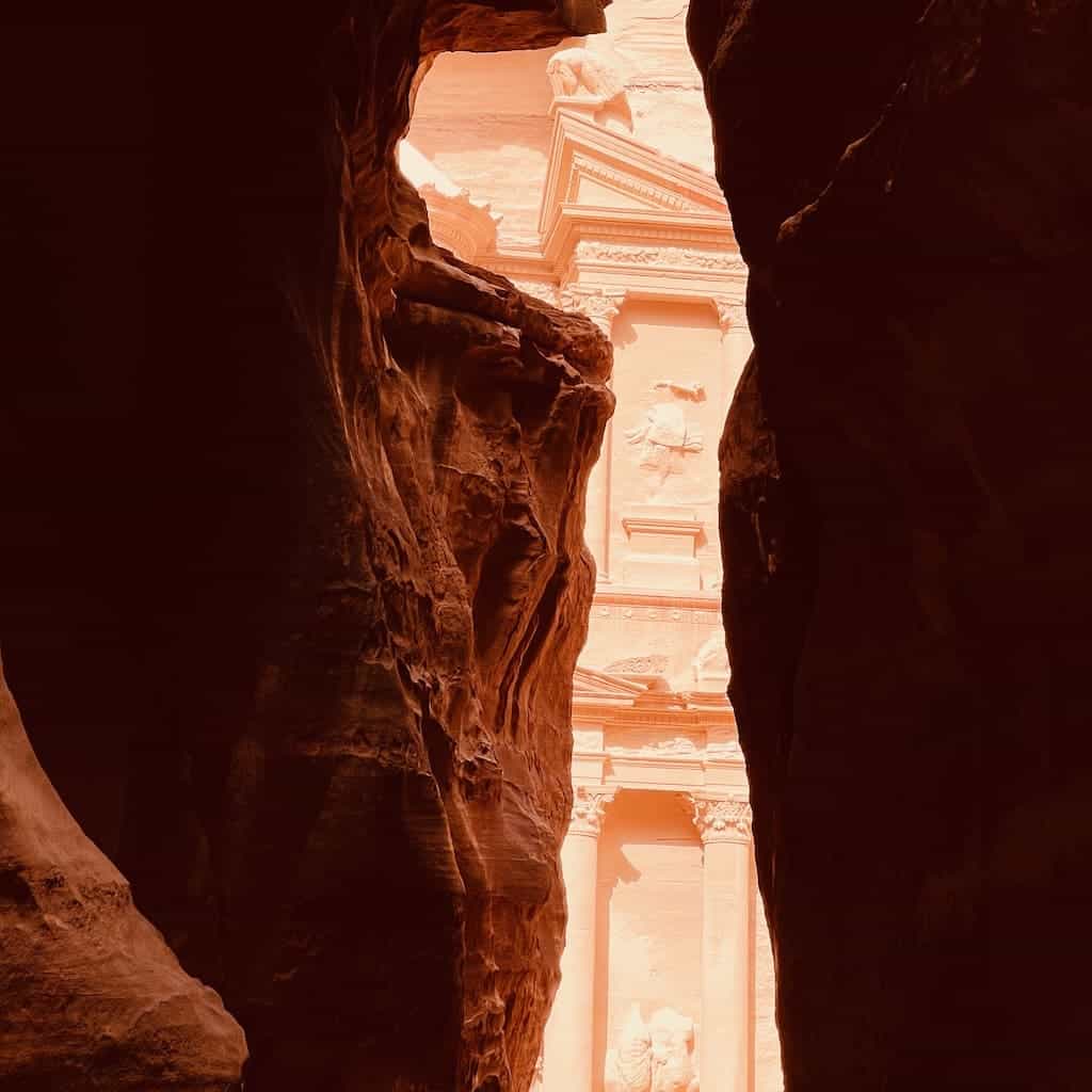 Blick auf das Schatzhaus in Petra, Jordanien