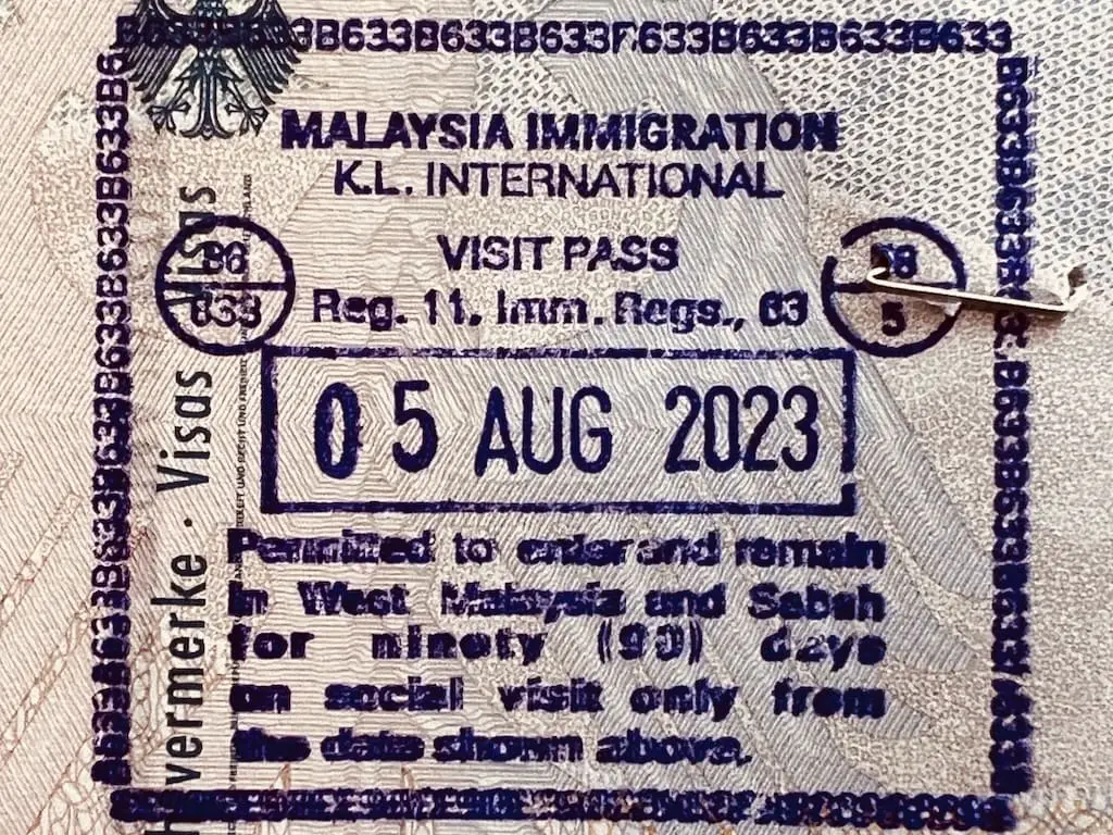 Einreisestempel Malaysia